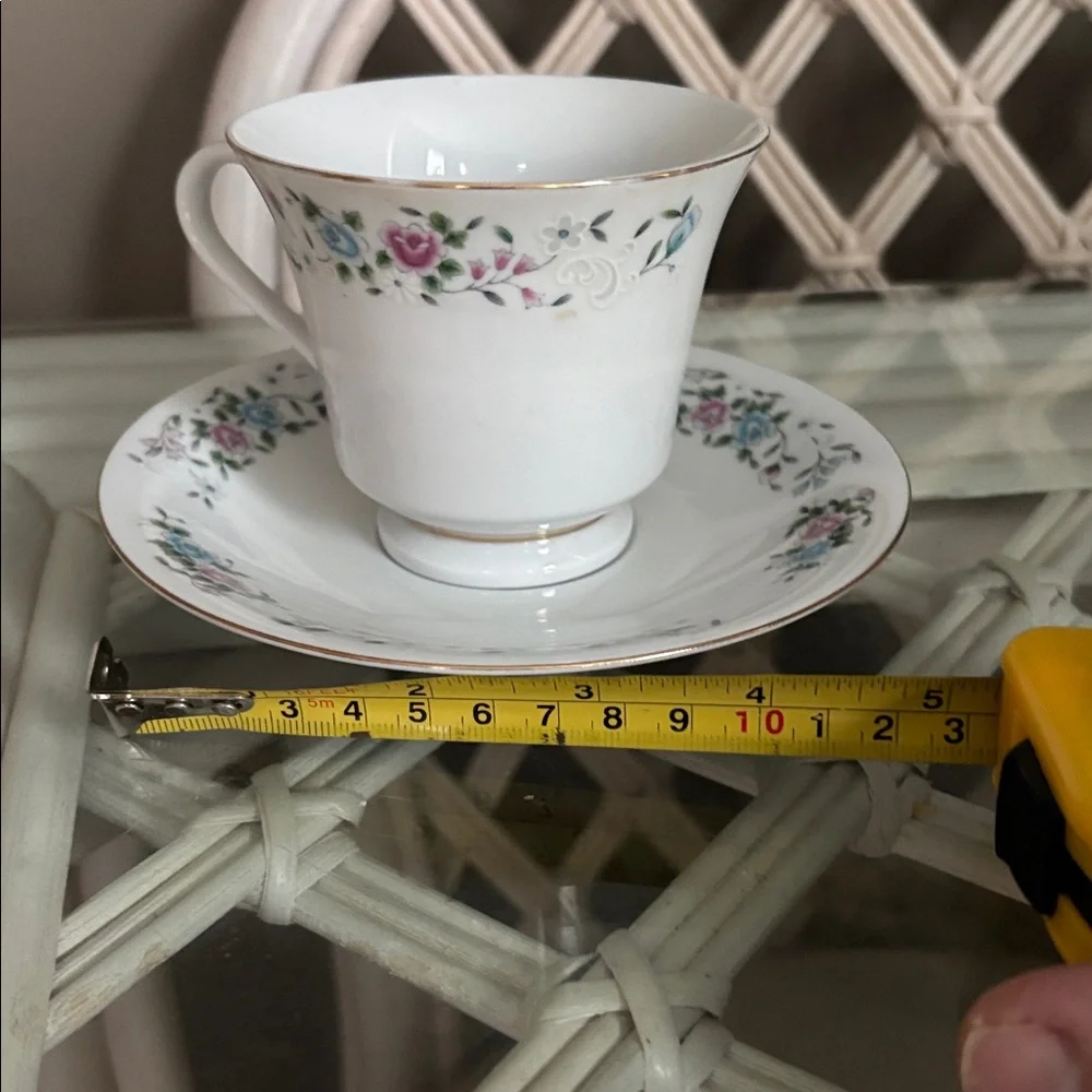 Vintage Tangshan Floral Teacup & Saucer Set